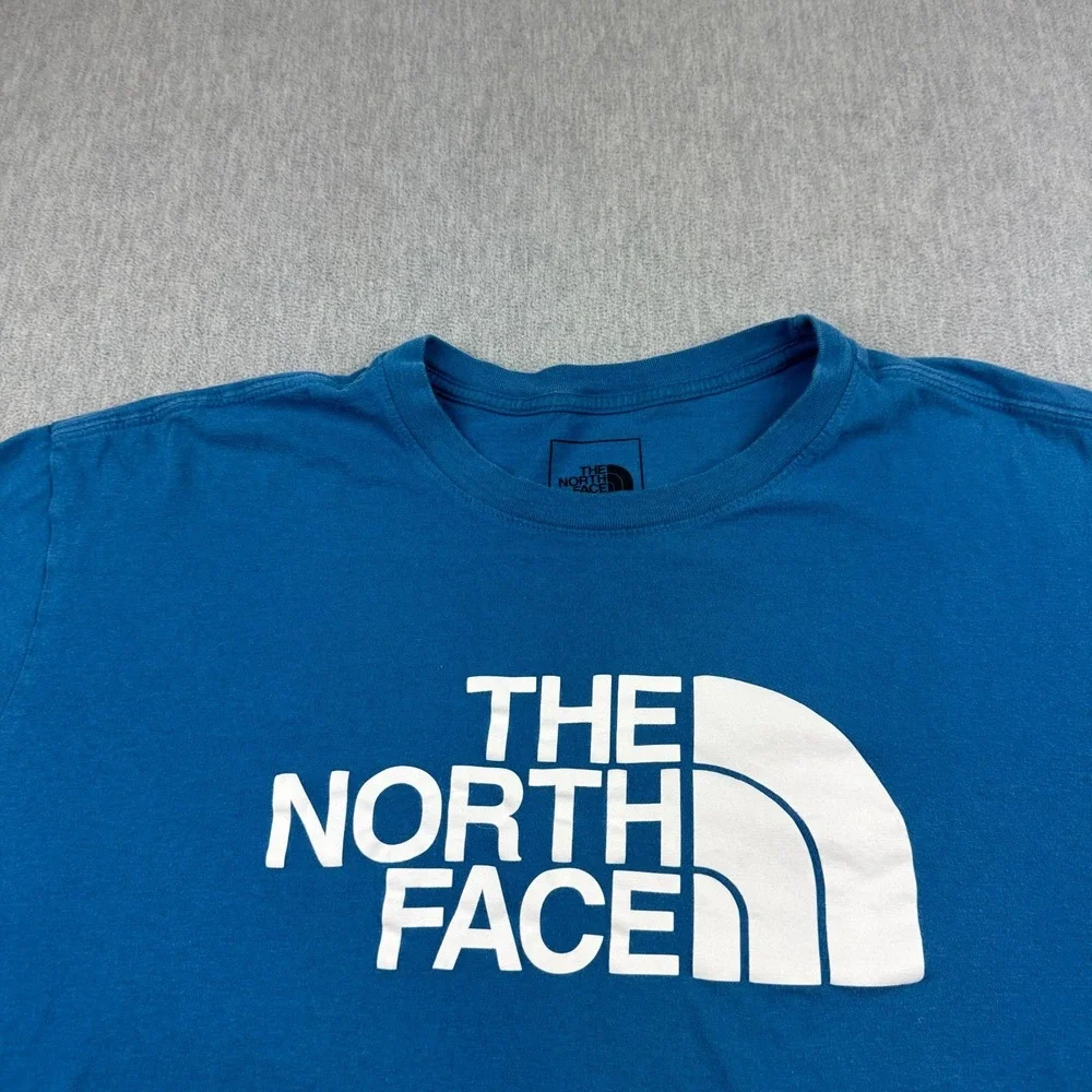 The North Face T Shirt Mens 2XL XXL Blue Easy Half Dome Short Sleeve‎ Logo Tee